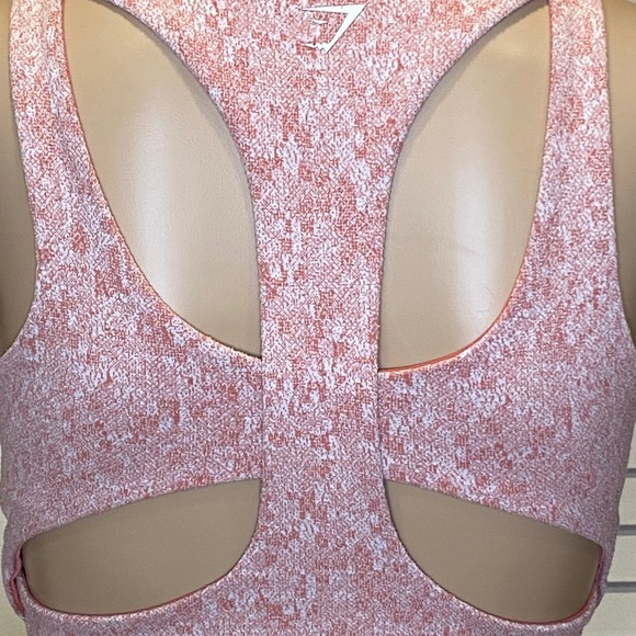 Gymshark Fleur Texture Moroccan Brick Marled Athletic Sports Bra Size Medium EUC - Picture 5 of 7